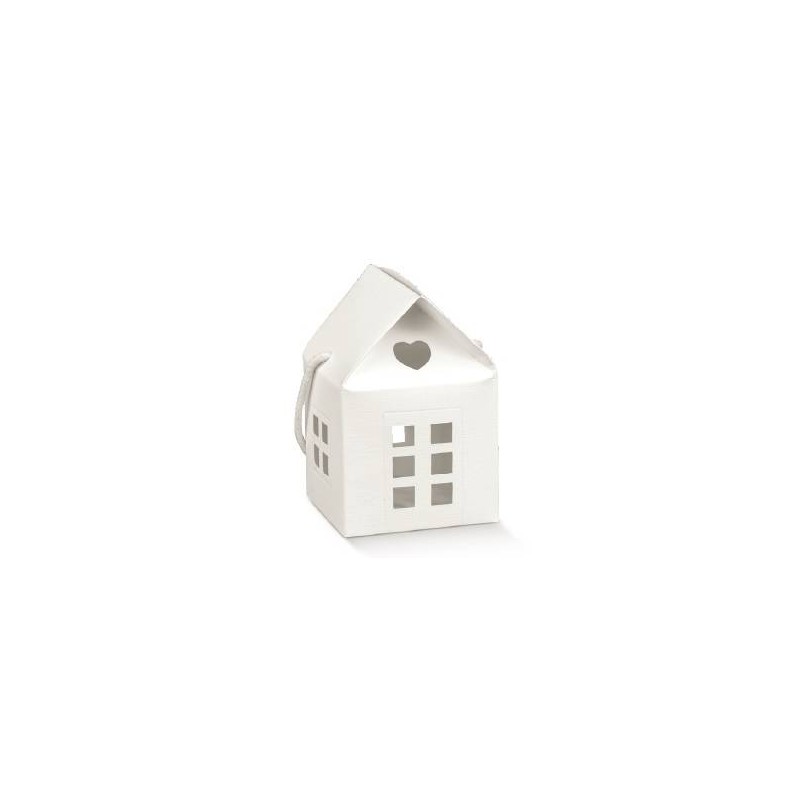 SCATOLA CASETTA C/CORDINI 10x10x9cm FIBRA BIANCO 10pz