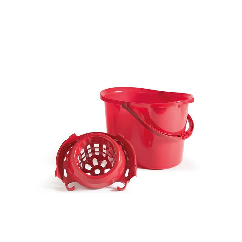 SECCHIO C/STRIZZATORE PLASTICA CLASSICO 15lt ROSSO PURO