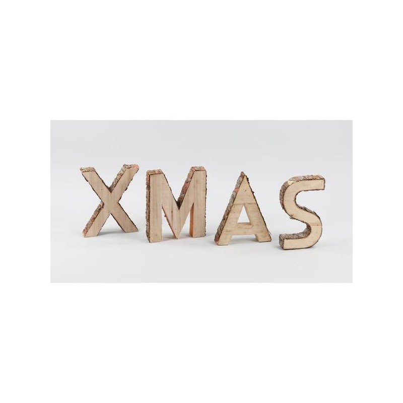 SCRITTA XMAS CORTECCIA NATURALE 20x26cm