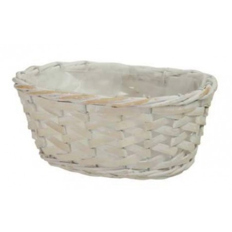 CESTINO OVALE 19,5x14x8cm WHITE WASH
