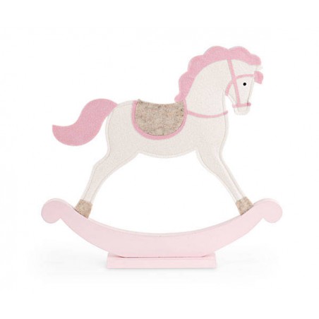 CAVALLO DONDOLO ROSA FELTRO 44x40cm