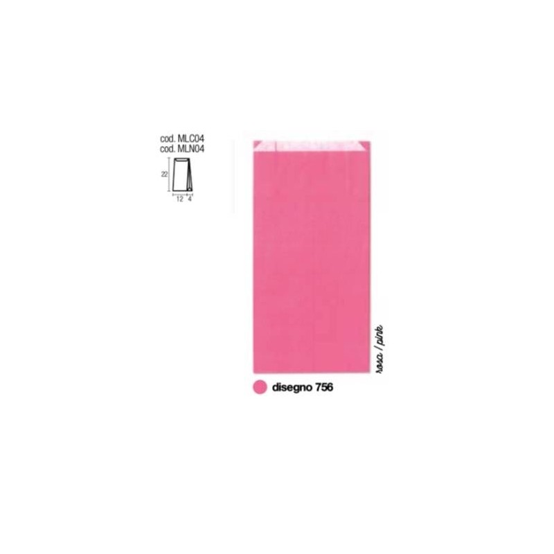 BUSTE REGALO CARTA SEALING ROSA 756 12+4x22cm 100pz PER ALIMENTI