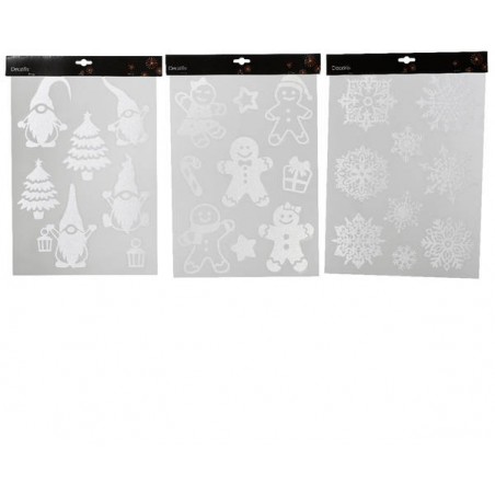 VETROFANIA STICKER GLITTER WHITE 2ass 28x40cm