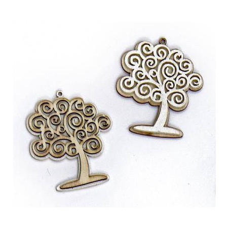 APPLICAZIONE ALBERO DELLA VITA IN LEGNO BICOLORE 12pz