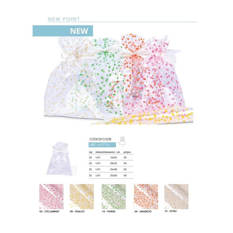 BUSTE CRYSTAL TRASPARENTE NEW POINT VERDE 16x25 50pz