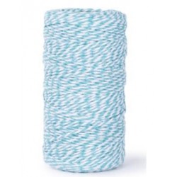 CORDINO BICOLORE COTONE mm1x100mt BIANCO-AZZURRO