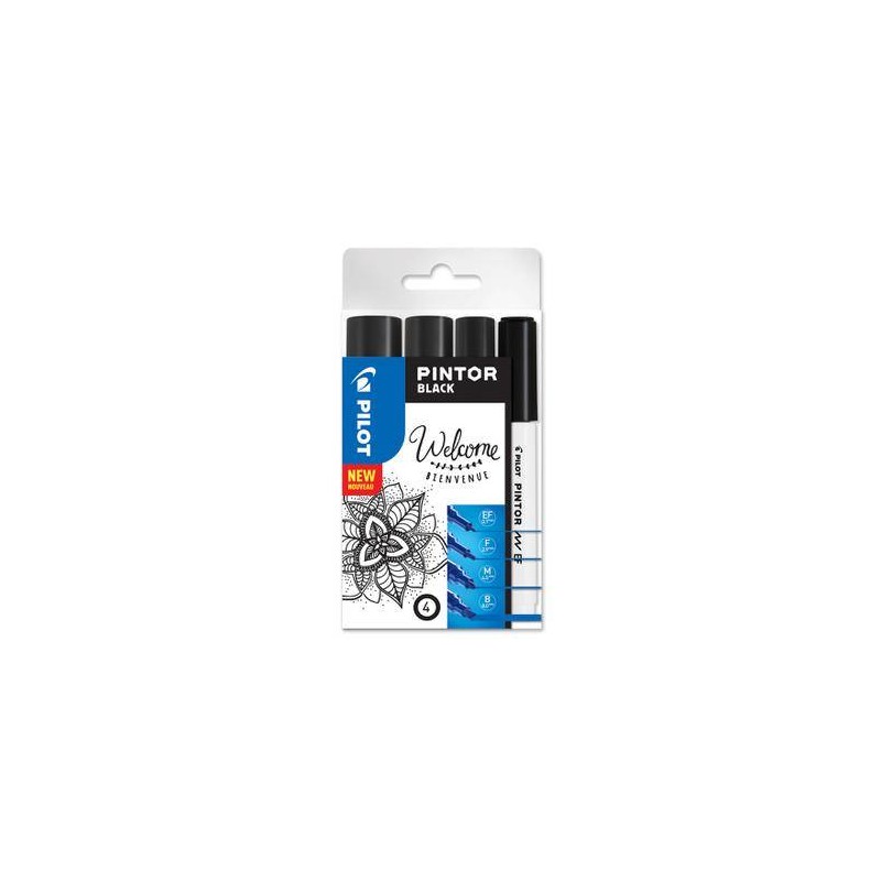 PINTOR MARKER PILOT SET MIX PUNTE NERO EF/F/M/B 4pz