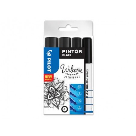 PINTOR MARKER PILOT SET MIX PUNTE NERO EF/F/M/B 4pz