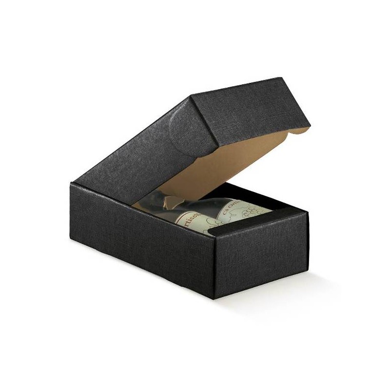 CANTINETTA 2 BOTTIGLIE 34x18,5x9cm SETA NERO