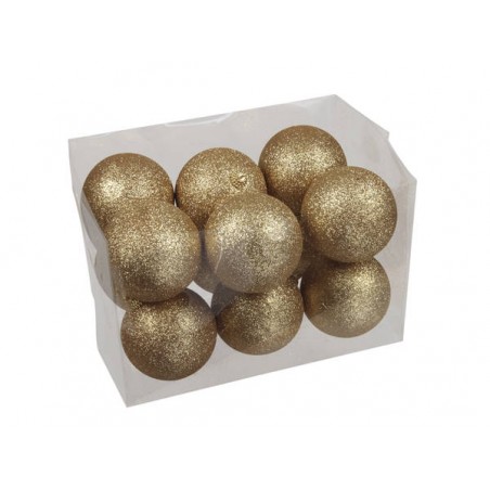 SFERE SPARKLING DARK GOLD Ø8cm 12pz