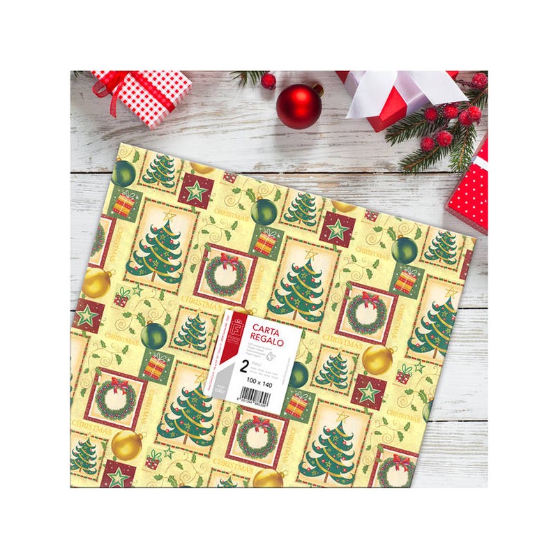 CARTA REGALO 100x140 2 FOGLI ASS. NATALE FLO
