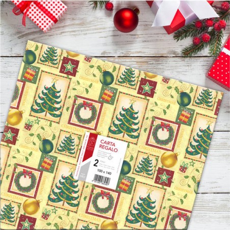 CARTA REGALO 100x140 2 FOGLI ASS. NATALE FLO