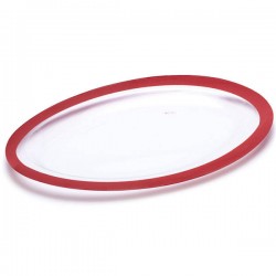 VASSOIO OVALE PET ROSSO PERLATO 40x25cm