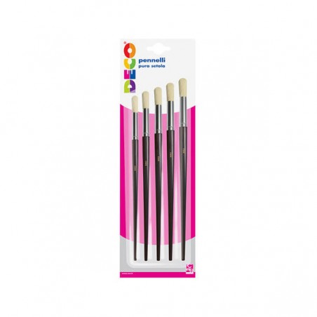 SET PENNELLI PURA SETOLA MANICO CORTO 5pz