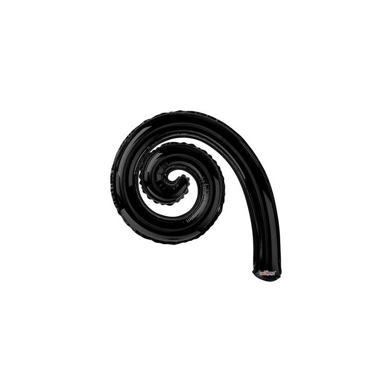 PALLONE MYLAR KURLY SPIRAL NERO MINISHAPE 14 35cm