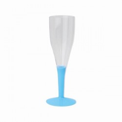 FLUTES PLASTICA 130cc BASE CELESTE 6pz BIG