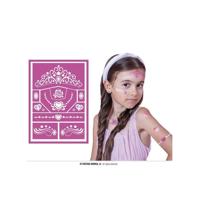 STENCIL PER TRUCCO BAMBINA 14x20cm PRINCIPESSA
