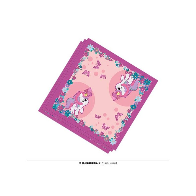 TOVAGLIOLI 33x33 UNICORNO ROSA 20pz