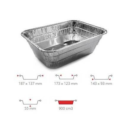 TEGLIA ALLUMINIO 3 PRZ ALTA RETTANGOLARE R844G 100pz CONTITAL