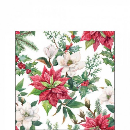 TOVAGLIOLI 25x25cm CHRISTMAS FLORALS 20pz