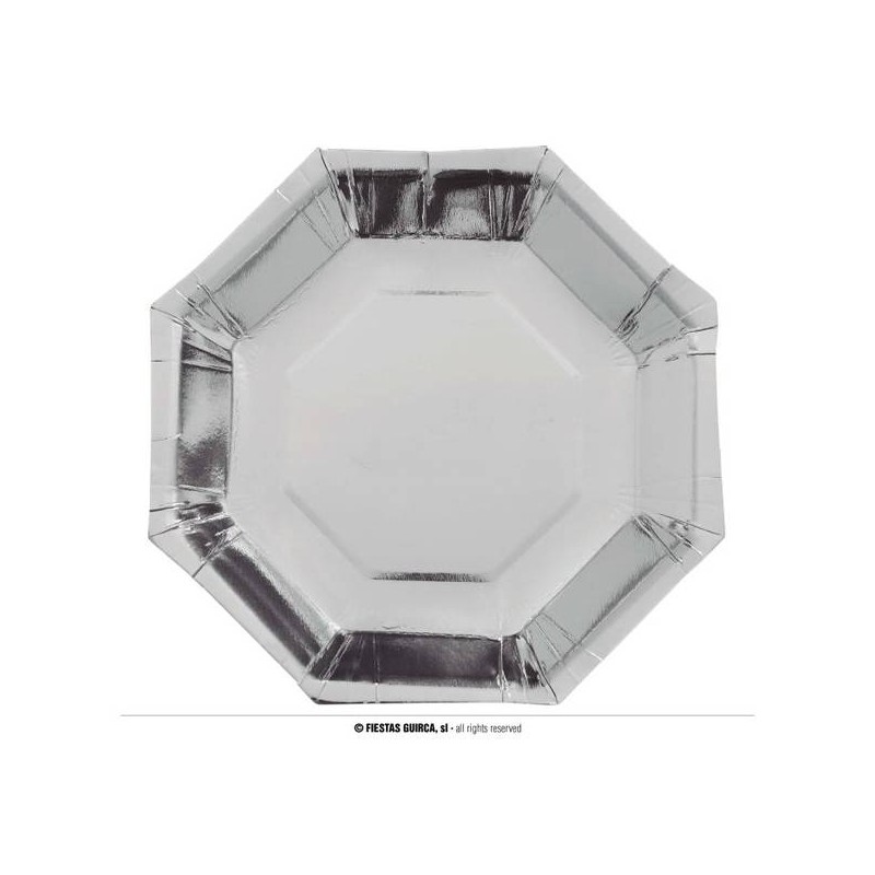 PIATTI OTTAGONALI 23cm ARGENTO 6pz