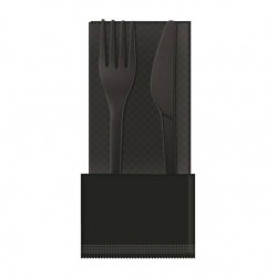 BIS POSATE FO+CO+TOV 33x33 2V. CPLA STYLE NERO COMPOSTABILI 100pz BYò