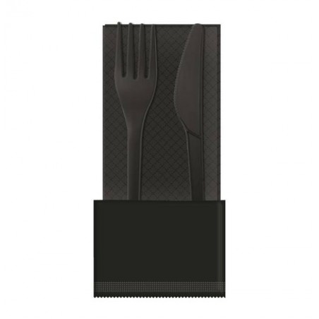 BIS POSATE FO+CO+TOV 33x33 2V. CPLA STYLE NERO COMPOSTABILI 100pz BYò