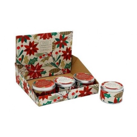 CANDELA POINSETTIA 8x5cm IN LATTA 1pz