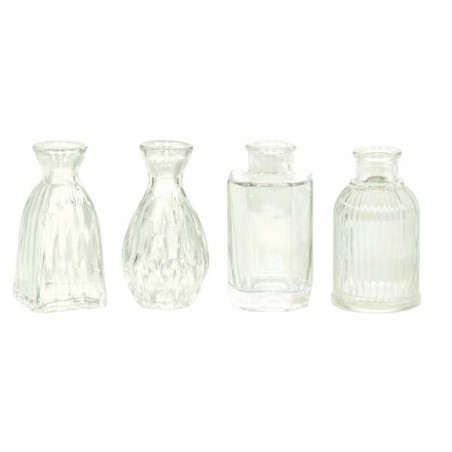 VASI VETRO MONOFIORE MOD. ASSORTITI  4pz