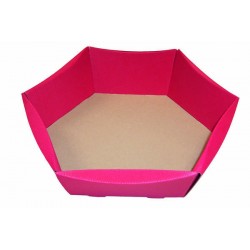 CESTA ESAGONALE ROSSA PICCOLA 32x26x6,5/12cm 1510X PORTATA 5kg