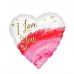 PALLONE MYLAR 42cm GEODE WATERCOLOR LOVE