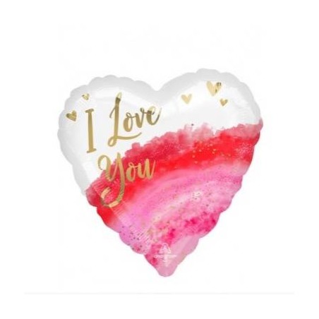 PALLONE MYLAR 42cm GEODE WATERCOLOR LOVE