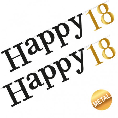 FESTONE HAPPY 18 ORO E NERO 2,2mt