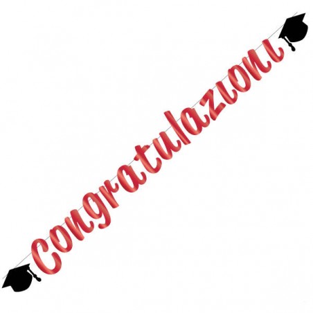 FESTONE CONGRATULAZIONI ROSSO METAL 2,5mt