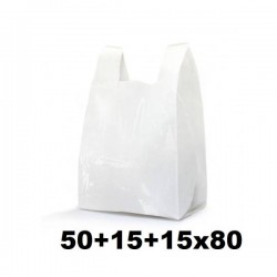 SHOPPER LDPE 100my 50+15+15x80cm BIANCO PER MOVIMENTAZIONE MERCI 20kg