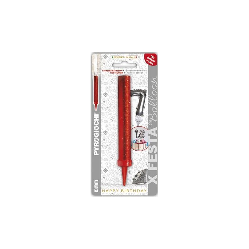 CANDELOTTO FESTA + PALLONCINO MYLAR N°7 H.13cm