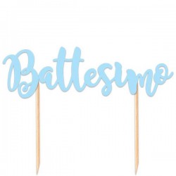 CAKE TOPPER ITALIC BATTESIMO AZZURRO 20x13cm