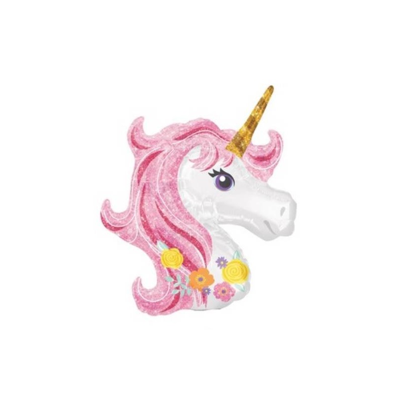 PALLONE MYLAR MINI SHAPE UNICORNO 9 23cm ***AD ARIA***
