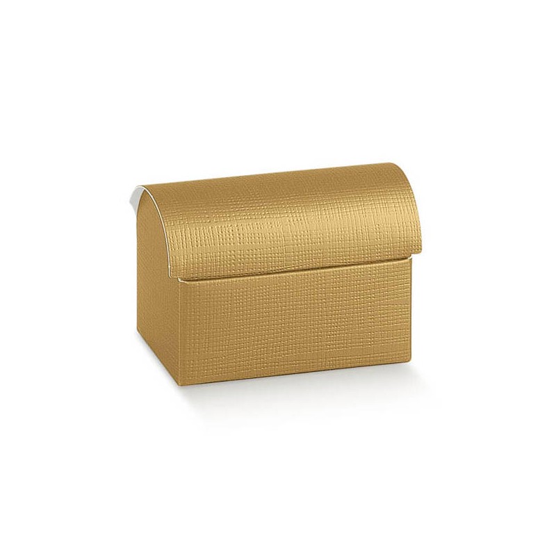 SCATOLA BAULETTO SETA ORO 13x9x9,5cm 10pz