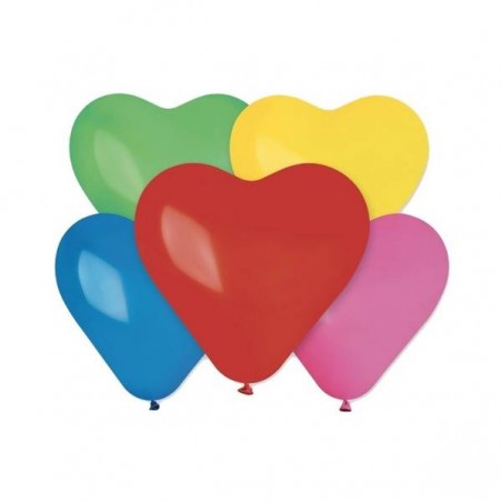 PALLONCINI IN LATTICE CUORE 5pz ASS.TI