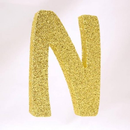 LETTERA POLISTIROLO GLITTER ORO mm120x90 N