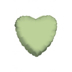 PALLONE MYLAR CUORE PASTELLO VERDE OLIVA ø45cm