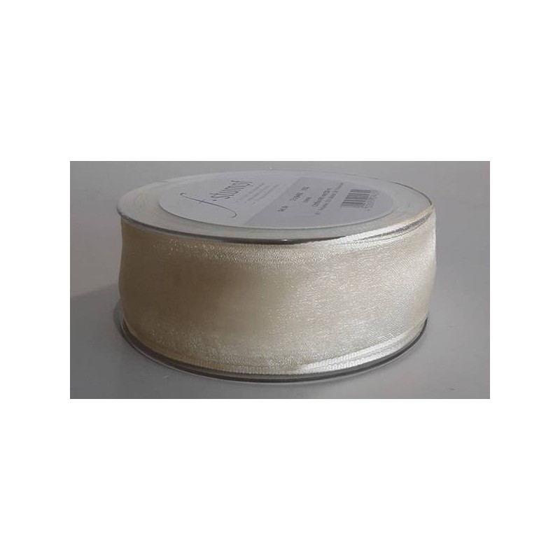 NASTRO TESSUTO CHIFFON mm40x20mt CREMA