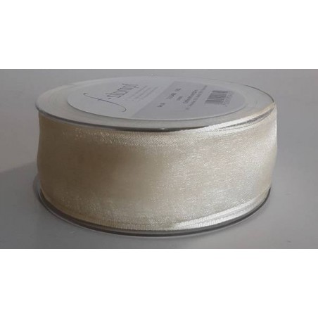 NASTRO TESSUTO CHIFFON mm40x20mt CREMA