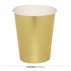 BICCHIERI CARTA 230cc ORO METAL 6pz