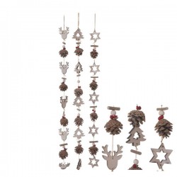 GHIRLANDA IN LEGNO E PIGNE 85cm