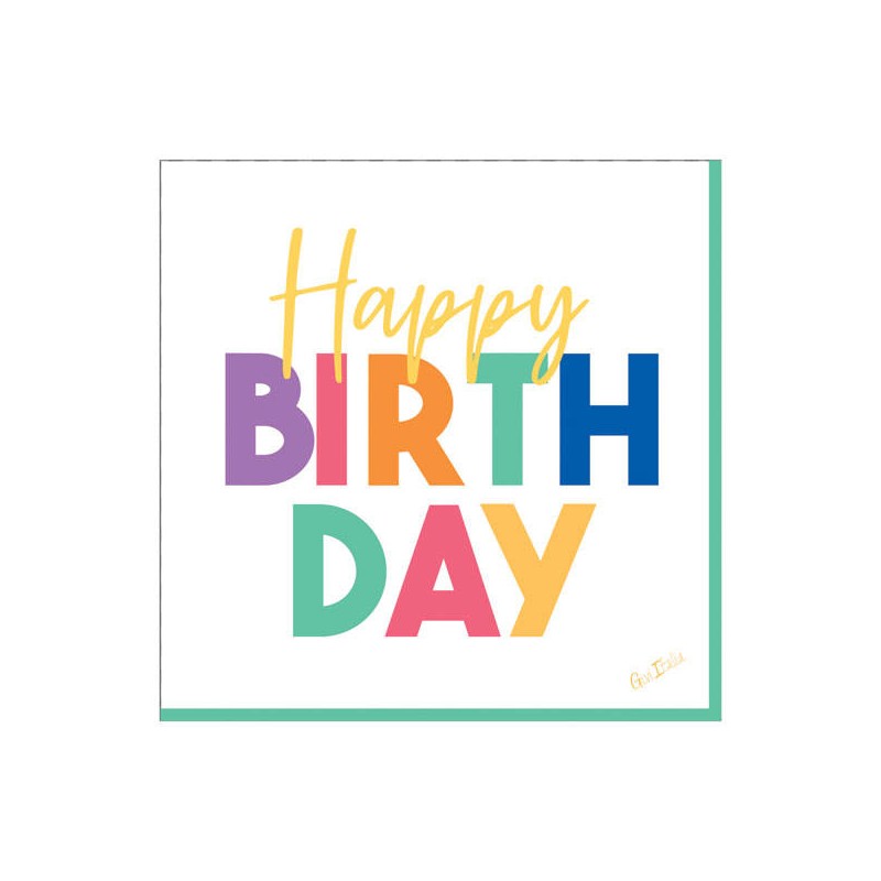 TOVAGLIOLI 33x33 HAPPY BIRTHDAY COLORS 16pz