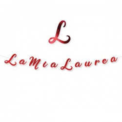 FESTONE ITALIC LA MIA LAUREA ROSSO METAL cm15x3mt