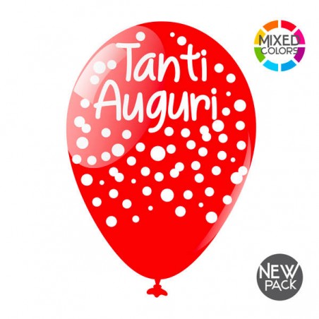 PALLONCINI TANTI AUGURI LATTICE  LARGE 10pz
