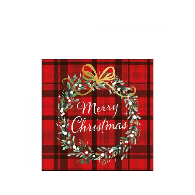 TOVAGLIOLI 25x25cm CHRISTMAS PLAID RED 20pz